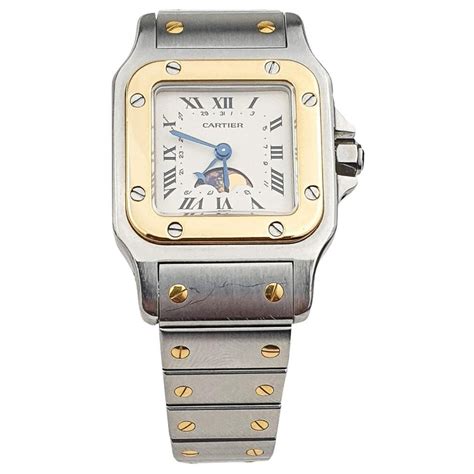 cartier santos galbee 28 mm|cartier santos galbee moonphase.